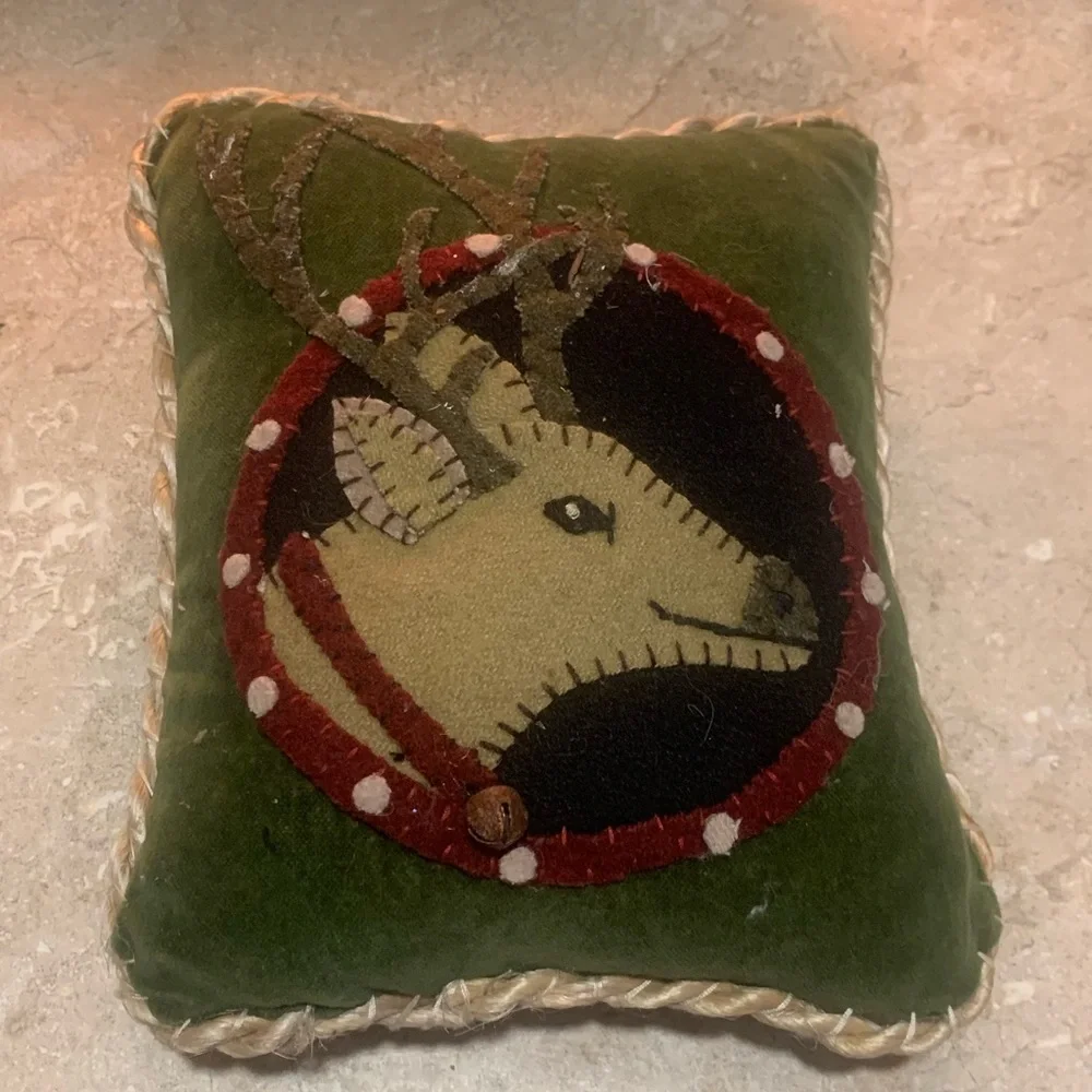 Weighted Door Stop Winter ReinDeer Christmas Pillow.